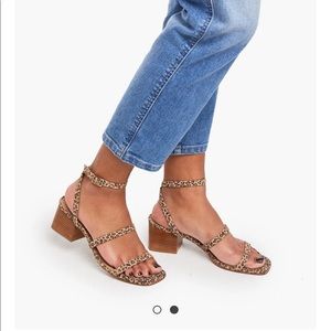 Able local + global new leather leopard sandals